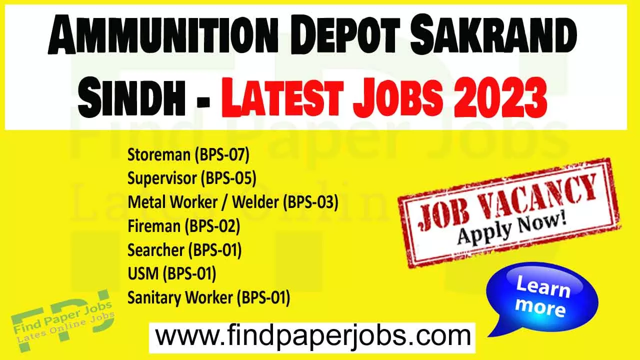 Ammunition Depot Sakrand Jobs 2023