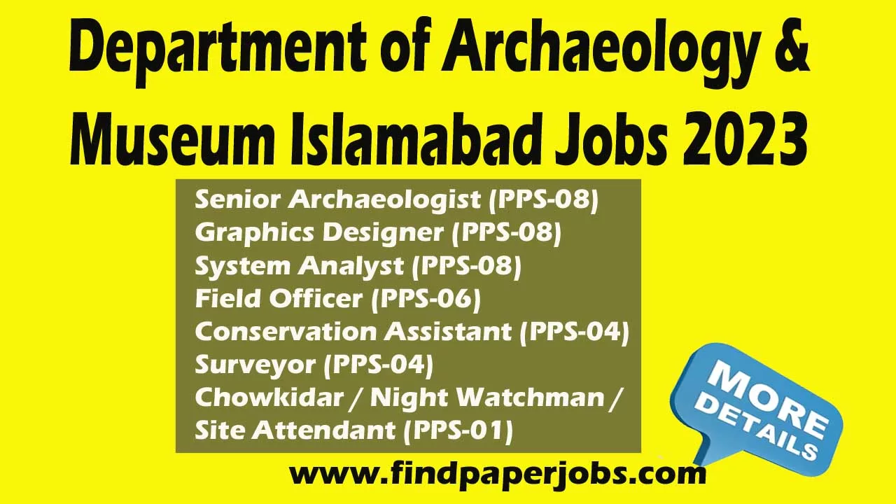 Department of Archaeology and Museum Islamabad Jobs