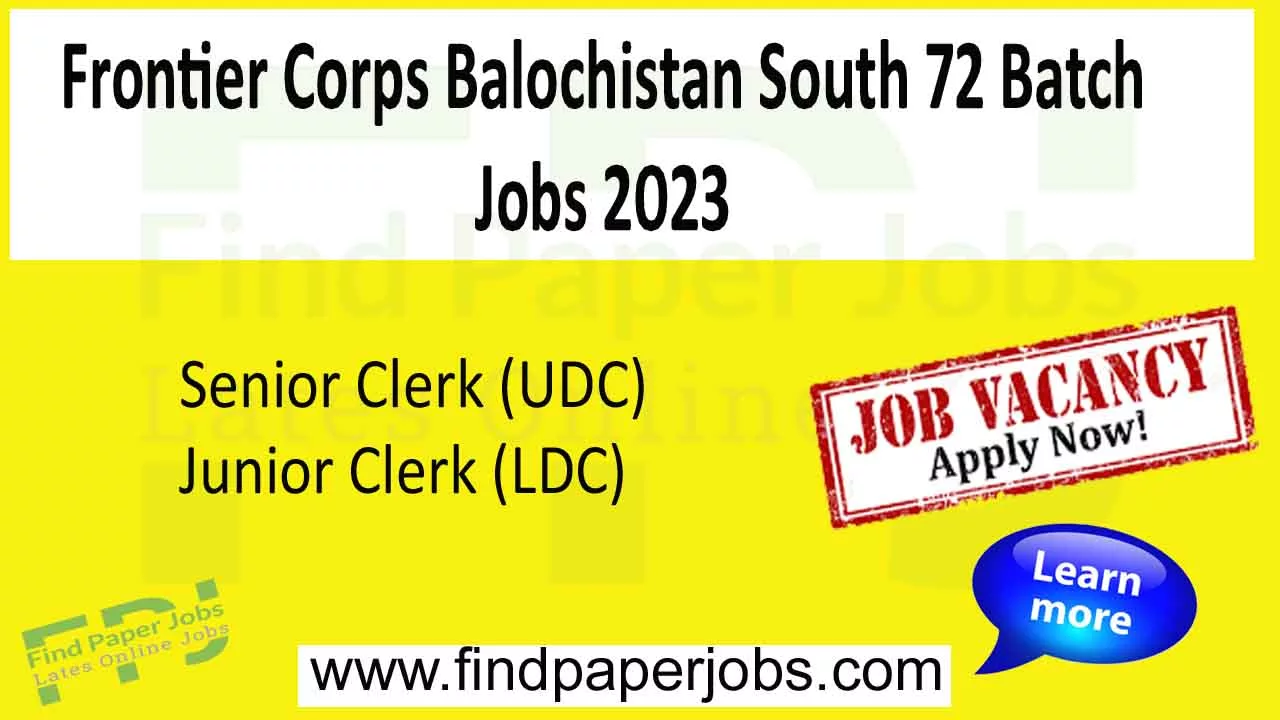 Jobs In Frontier Corps Balochistan South 72 Batch