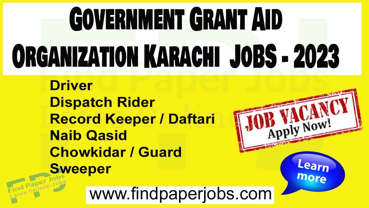 Government-Grant-Aid-Organization-Karachi-Jobs-