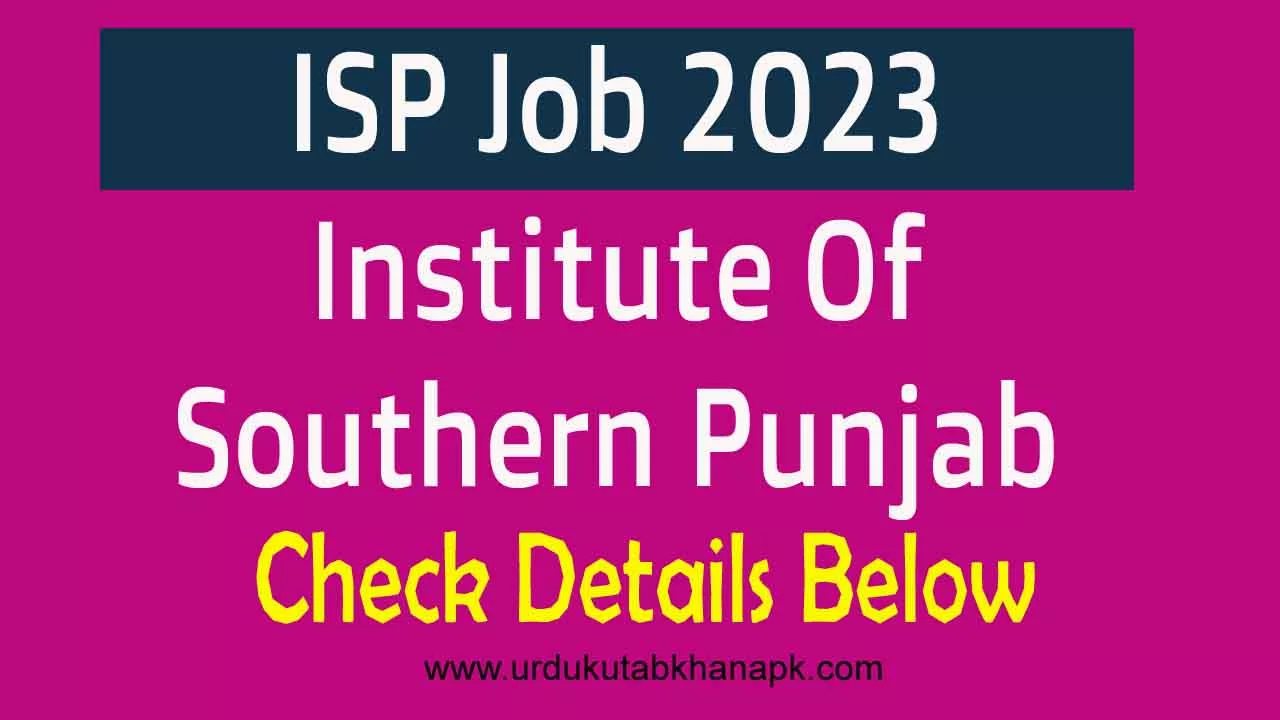 Jobs In Institute Of Southern Punjab (ISP) Multan