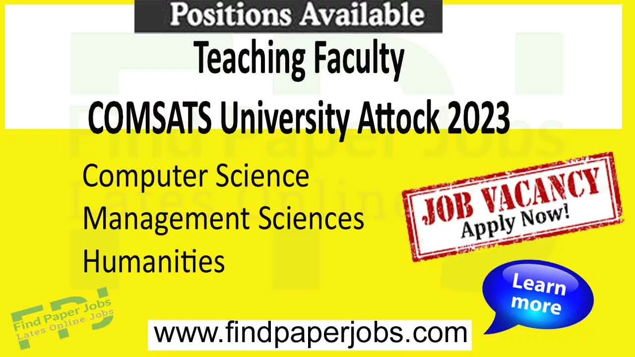 COMSATS University Attock Jobs 2023