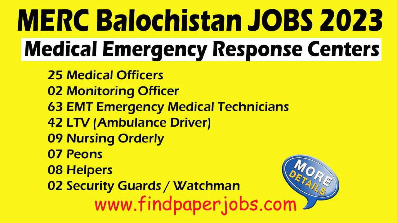 MERC Balochistan Jobs 2023