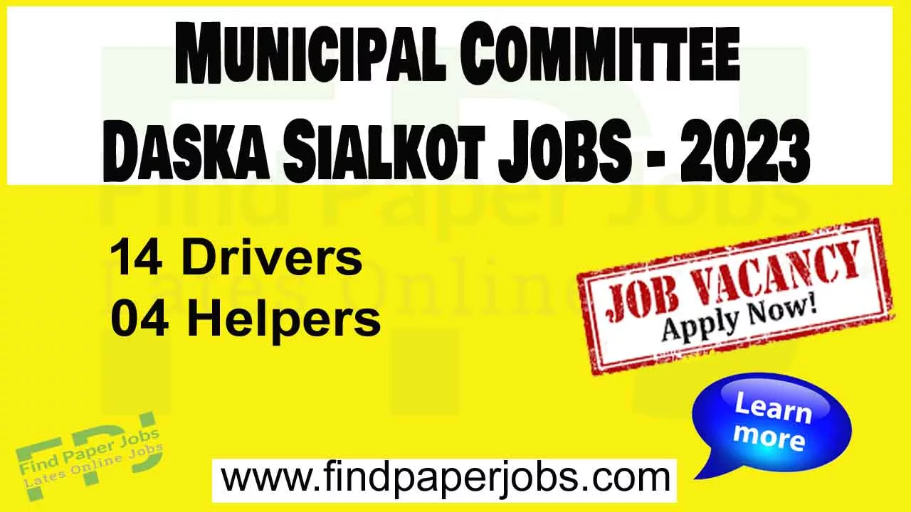 Municipal Committee Daska Sialkot Jobs