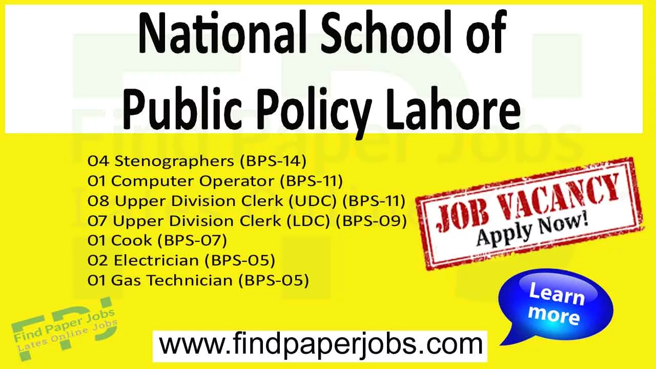 National School of Public Policy Lahore Jobs 2023