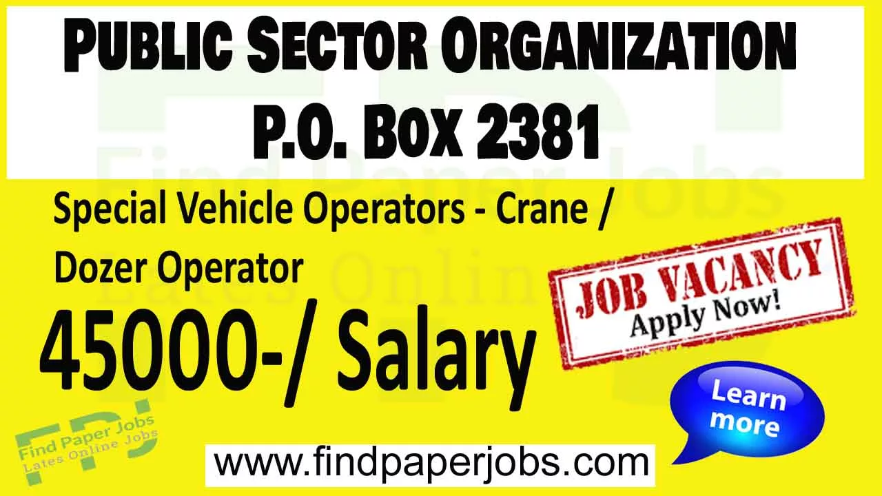 Jobs in Public Sector Organization P.O. Box 2381