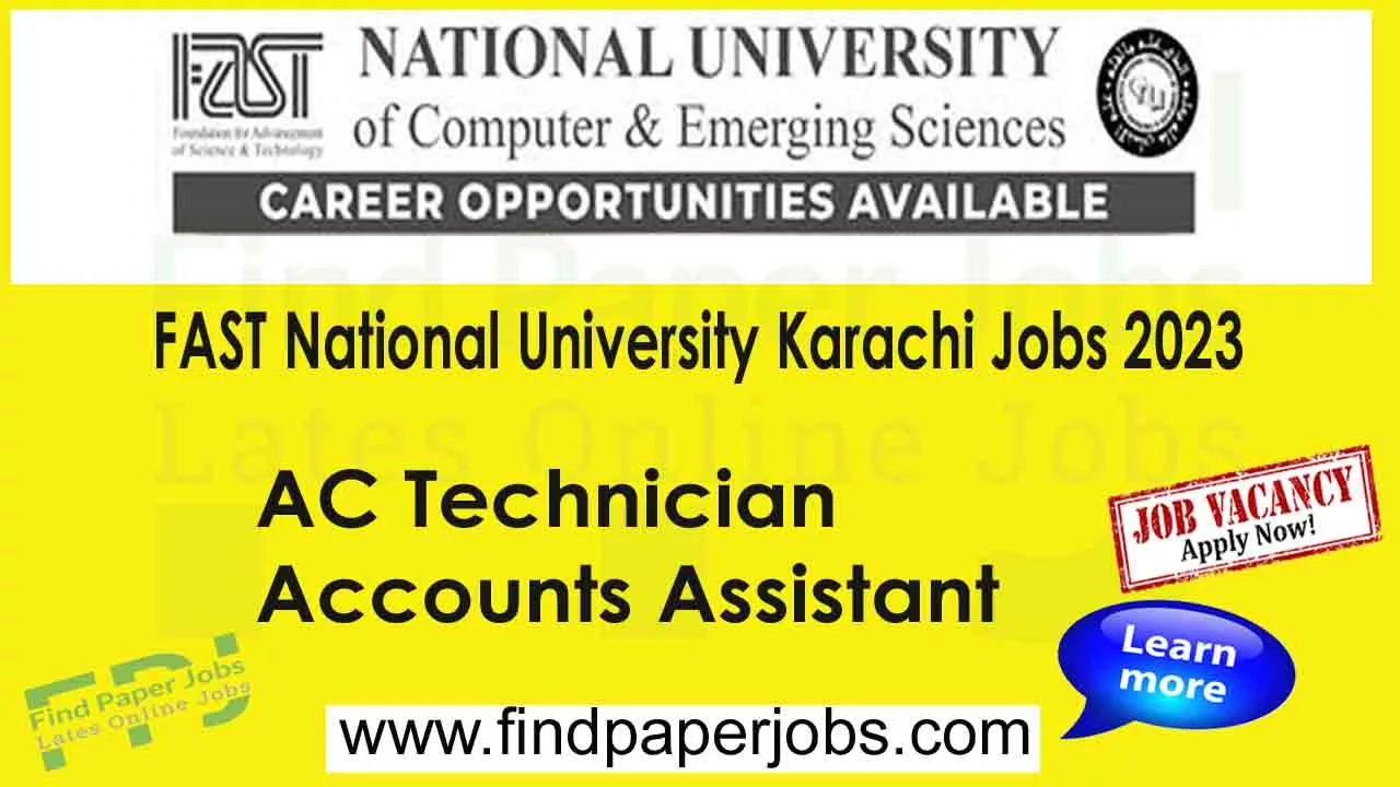 FAST National University Karachi Jobs 2023