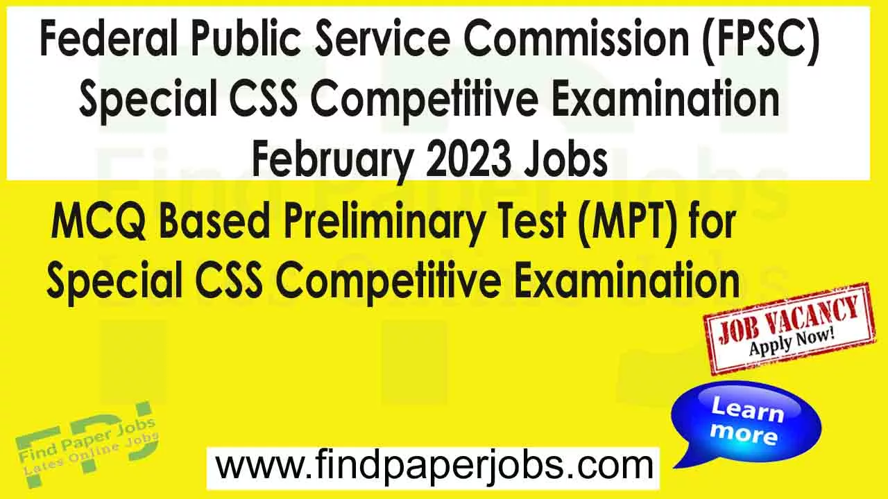 FPSC Special CSS Competitive Examination February 2023