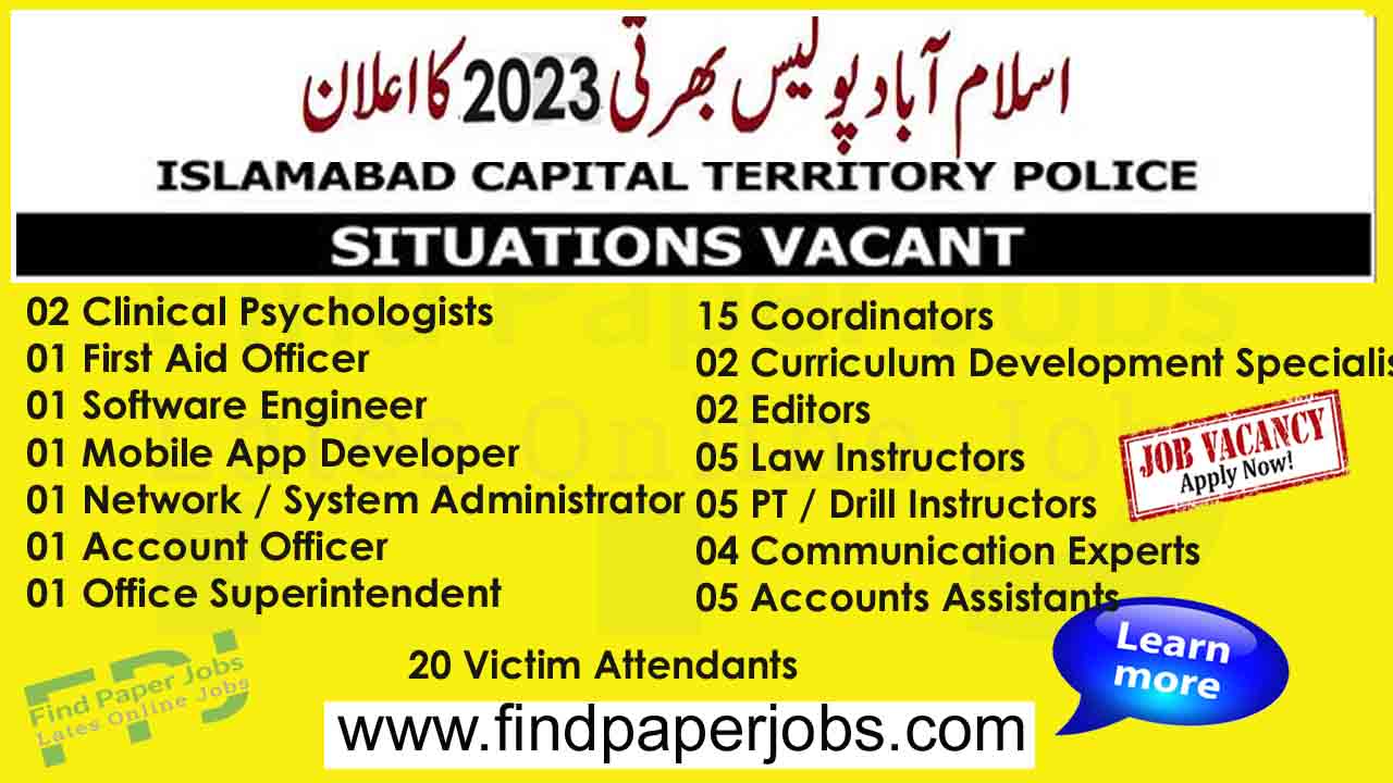 Islamabad Police Jobs 2023-