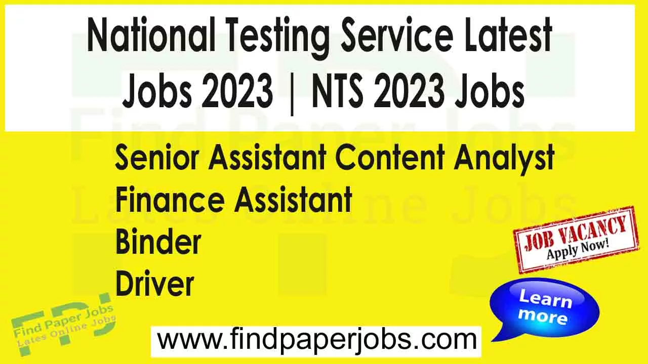 National Testing Service Latest Jobs 2023