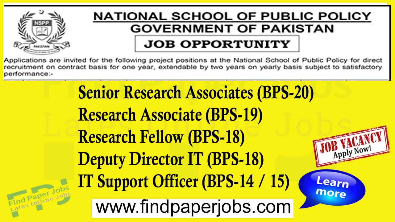 National School of Public Policy Lahore Jobs