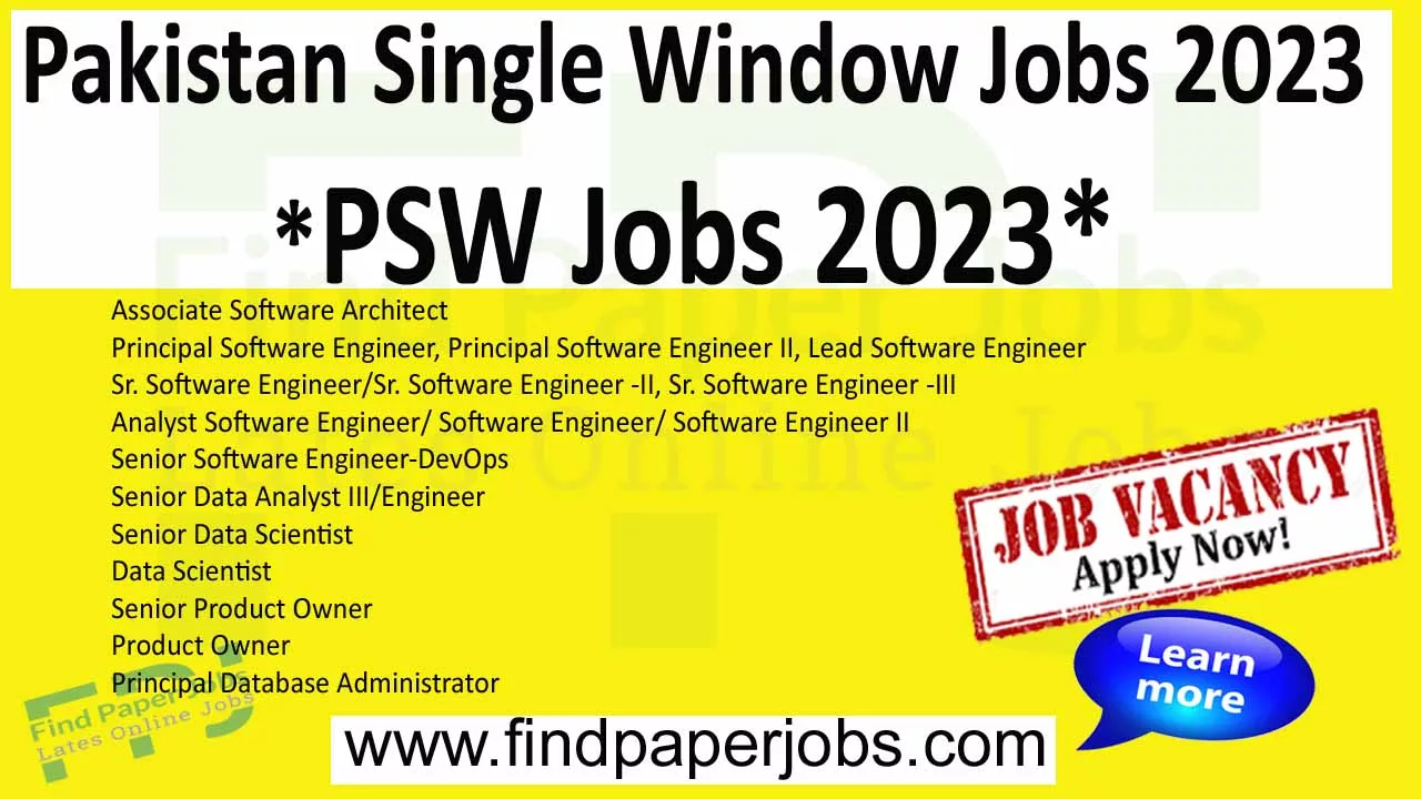 Jobs In Pakistan Single Window | PSW Jobs
