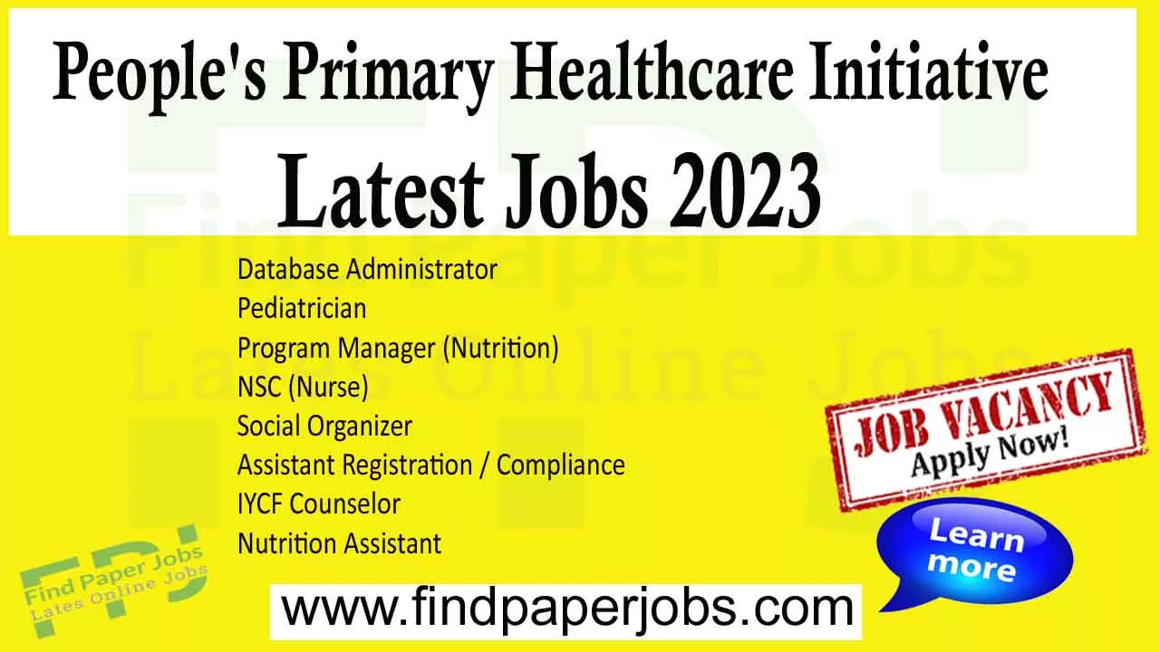People's Primary Healthcare Initiative 2023 jobs