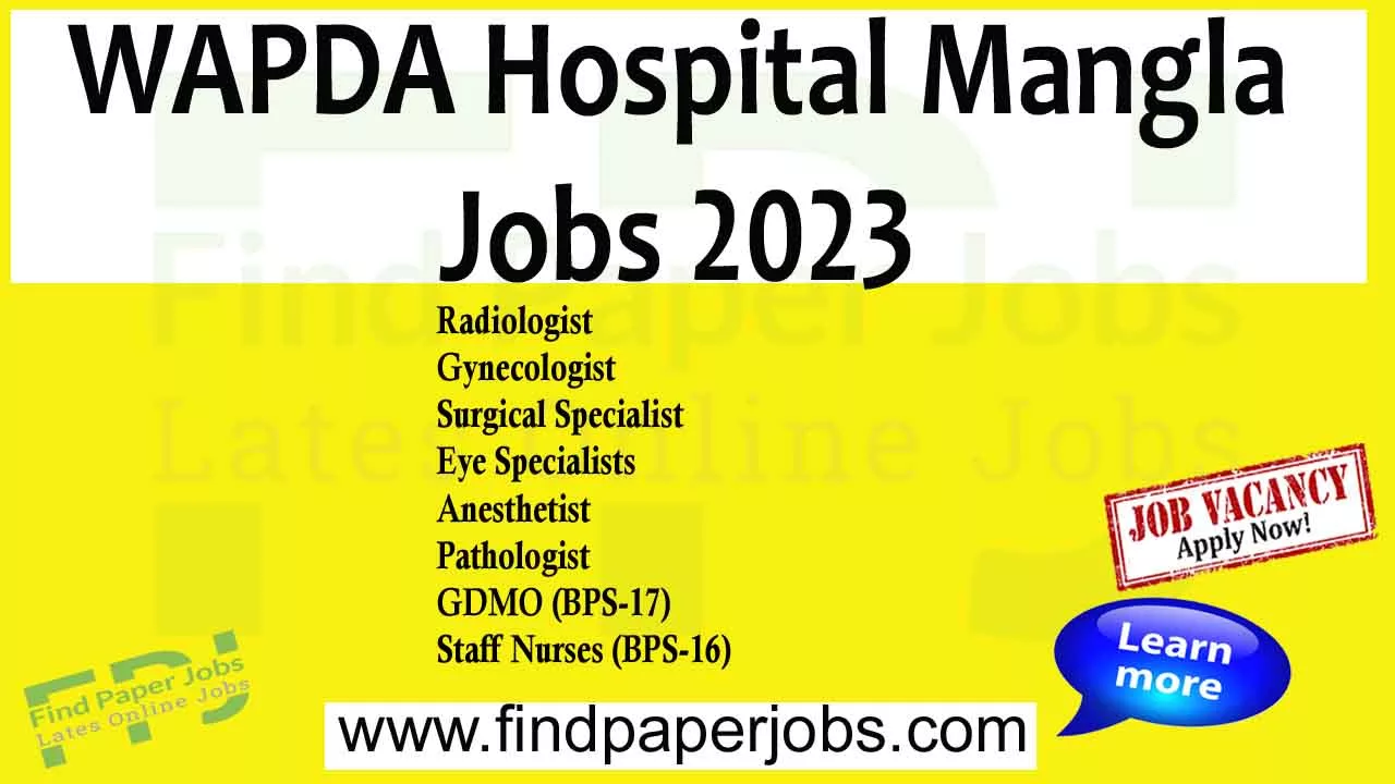 WAPDA Hospital Mangla Jobs 2023