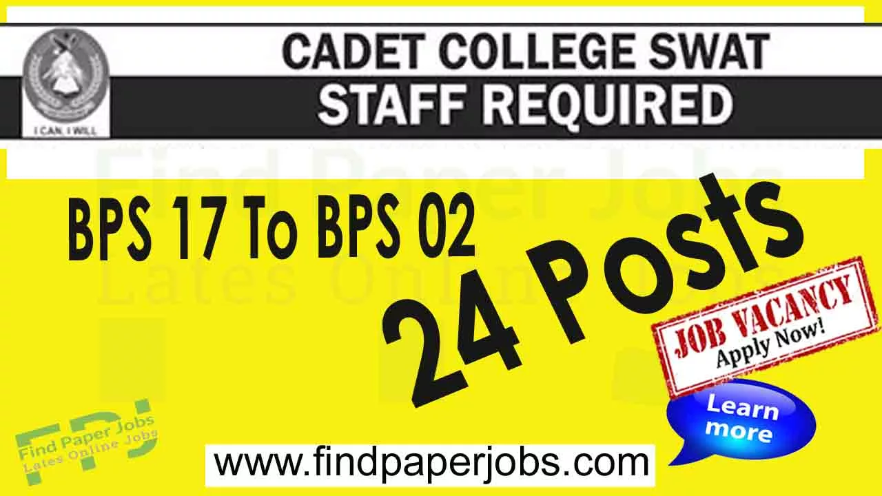 Cadet College Swat Jobs 2023