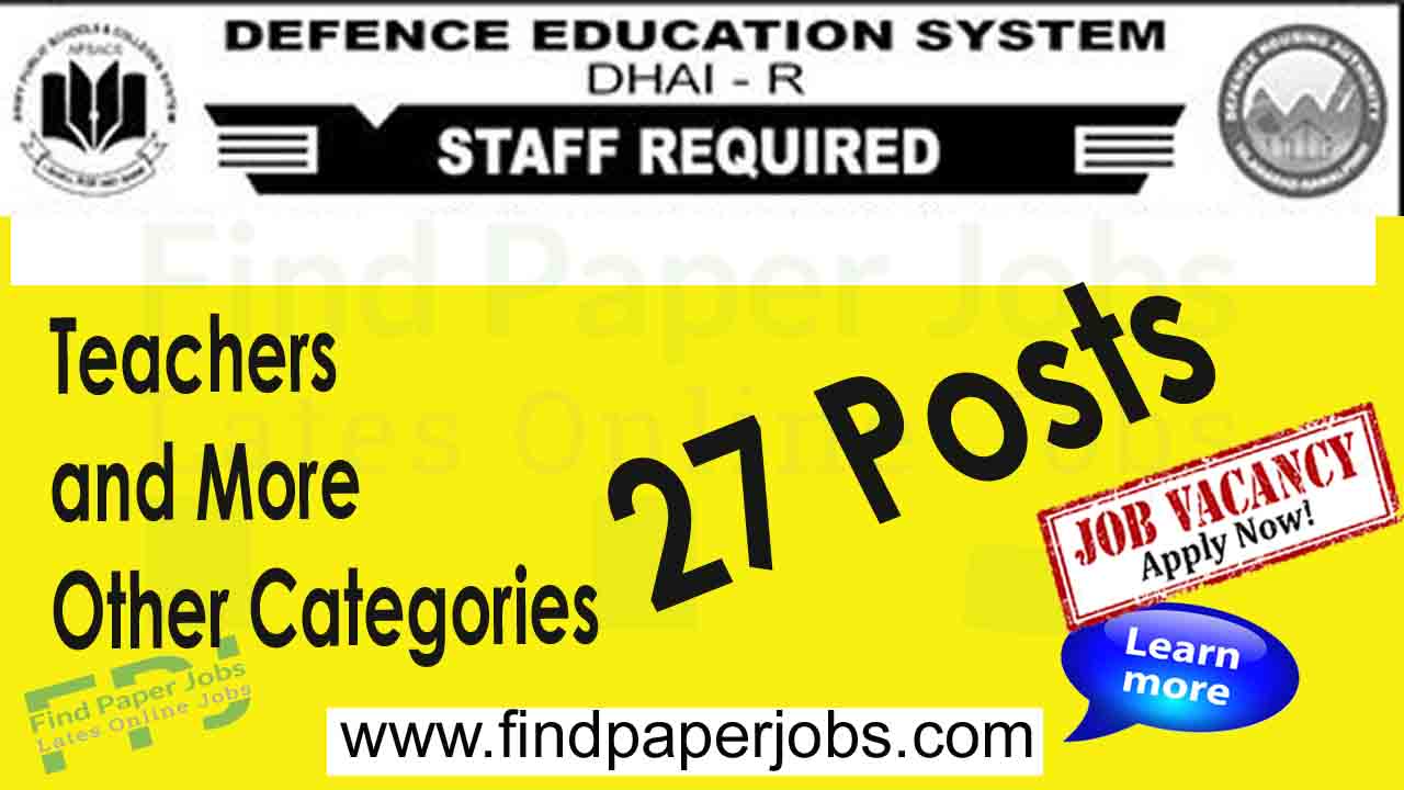 Jobs In Defence Education System Islamabad 2023