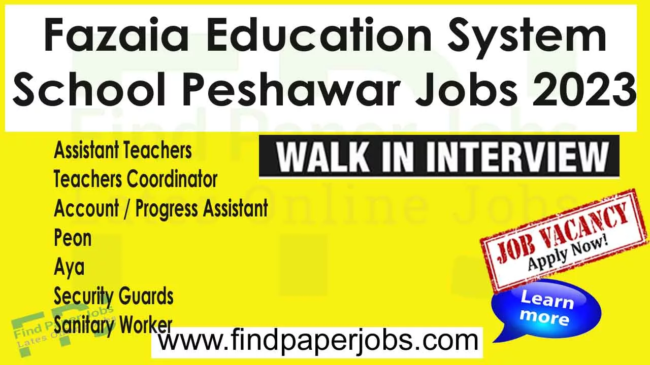 Fazaia Education System School Peshawar Jobs 2023