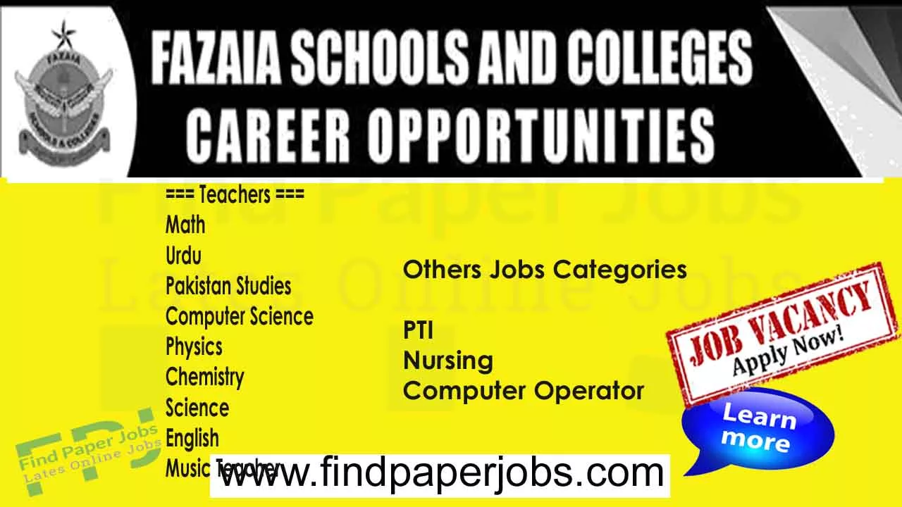 Fazaia Inter College Rawalpindi jobs