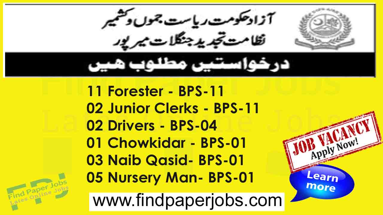 Jobs In Forest Department Mirpur AJK 2023