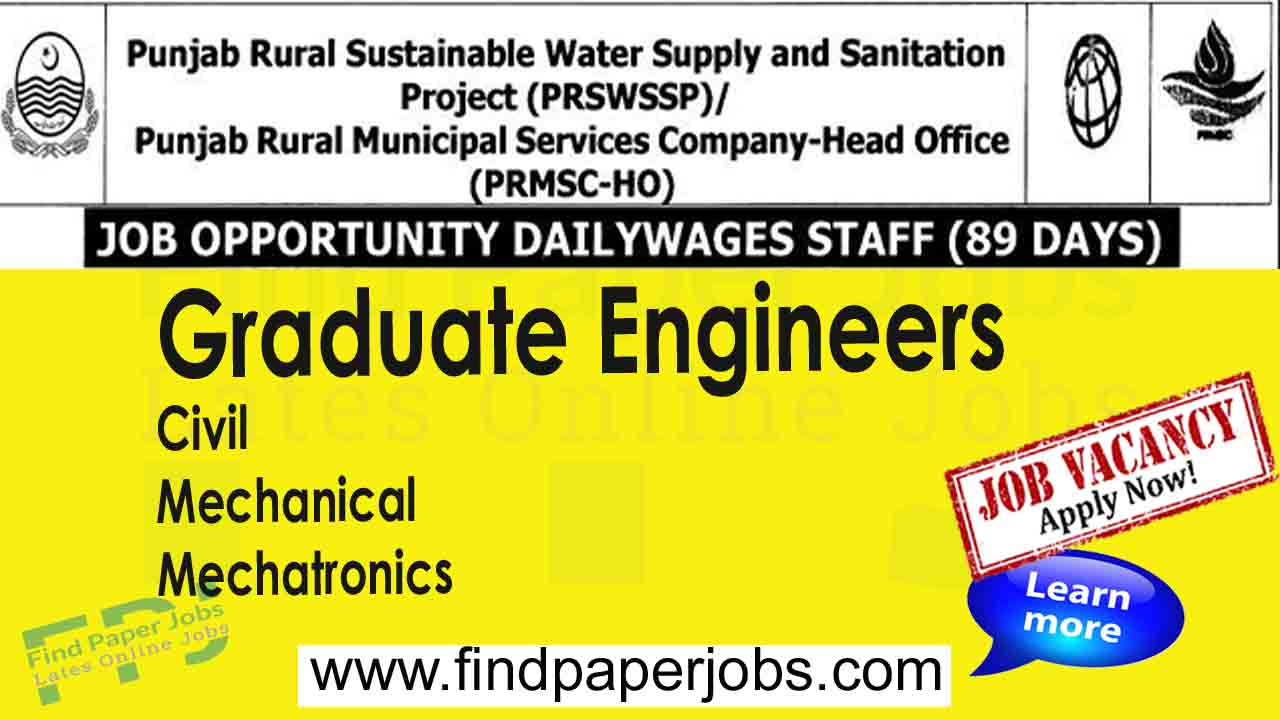 Graduate Engineer Jobs in Punjab Rural Municipal Services Company 2023