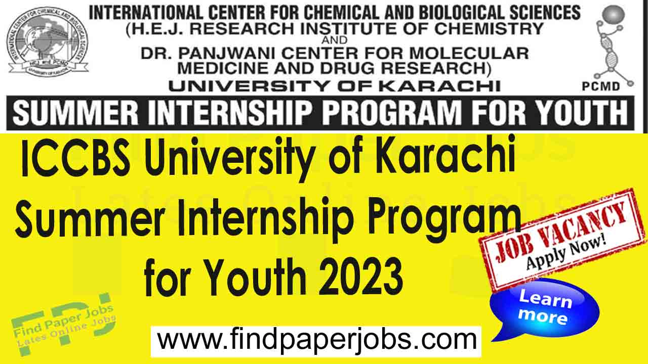 ICCBS University of Karachi Summer Internship Program for Youth 2023