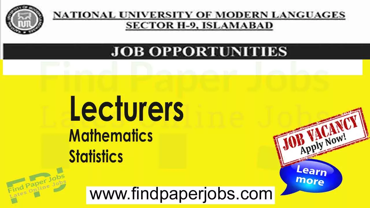 Lecturer Jobs in NUML University Islamabad March 2023