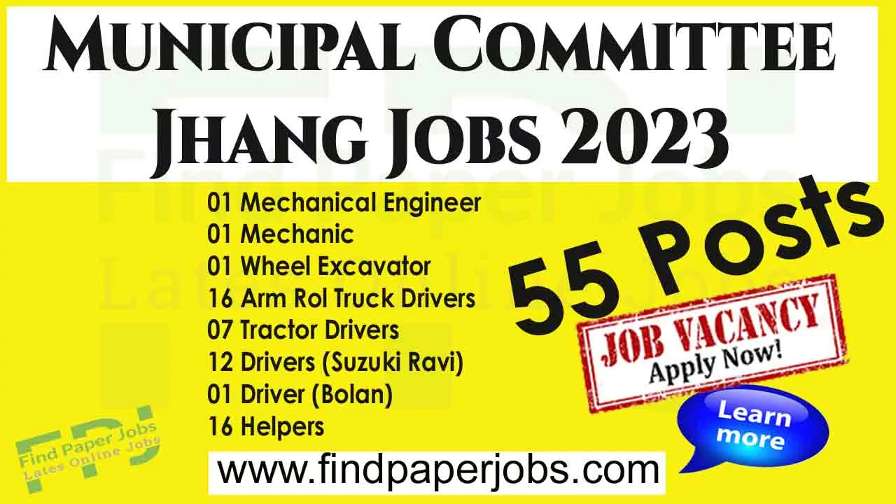 Jobs In Municipal Committee Jhang March 2023