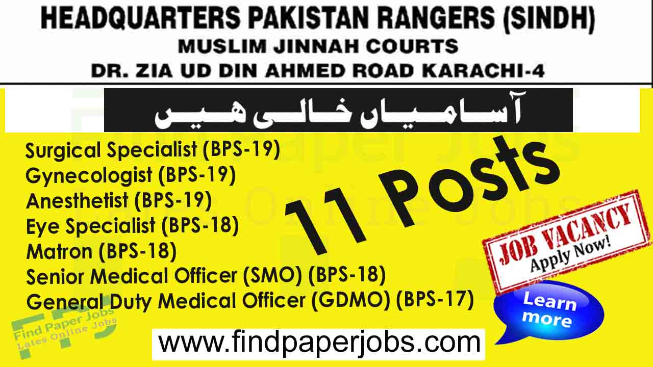Pakistan Rangers Sindh Jobs March 2023