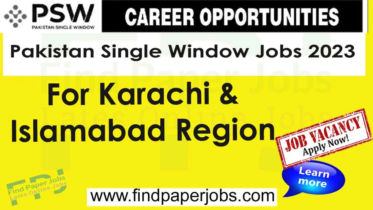 Pakistan Single Window Jobs March 2023