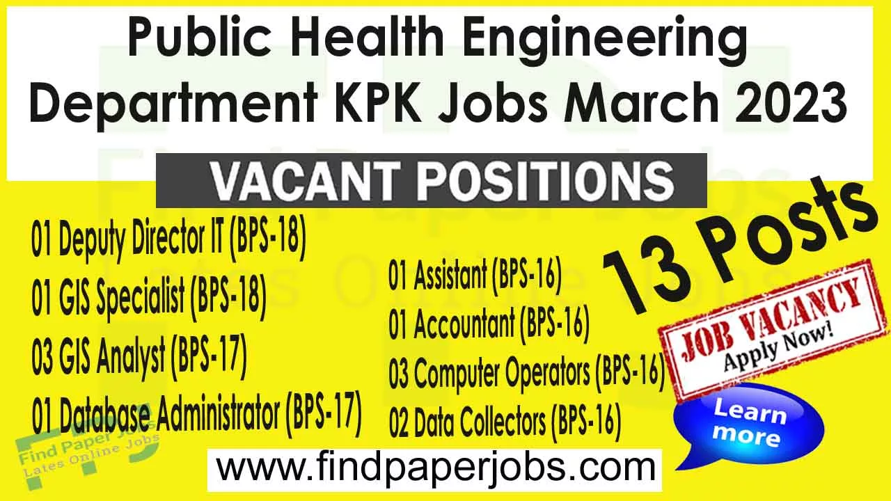 Public Health Engineering Department KPK Jobs