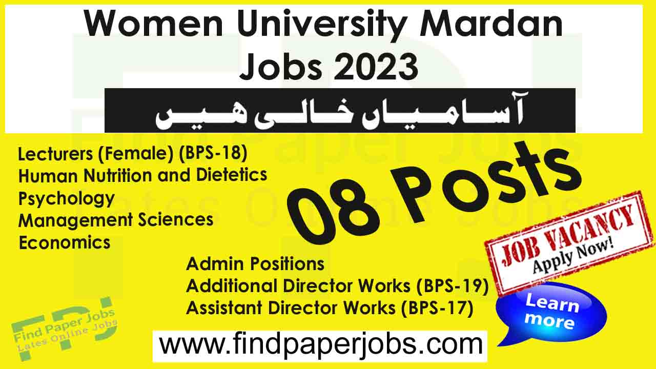 Women University Mardan Jobs 2023-