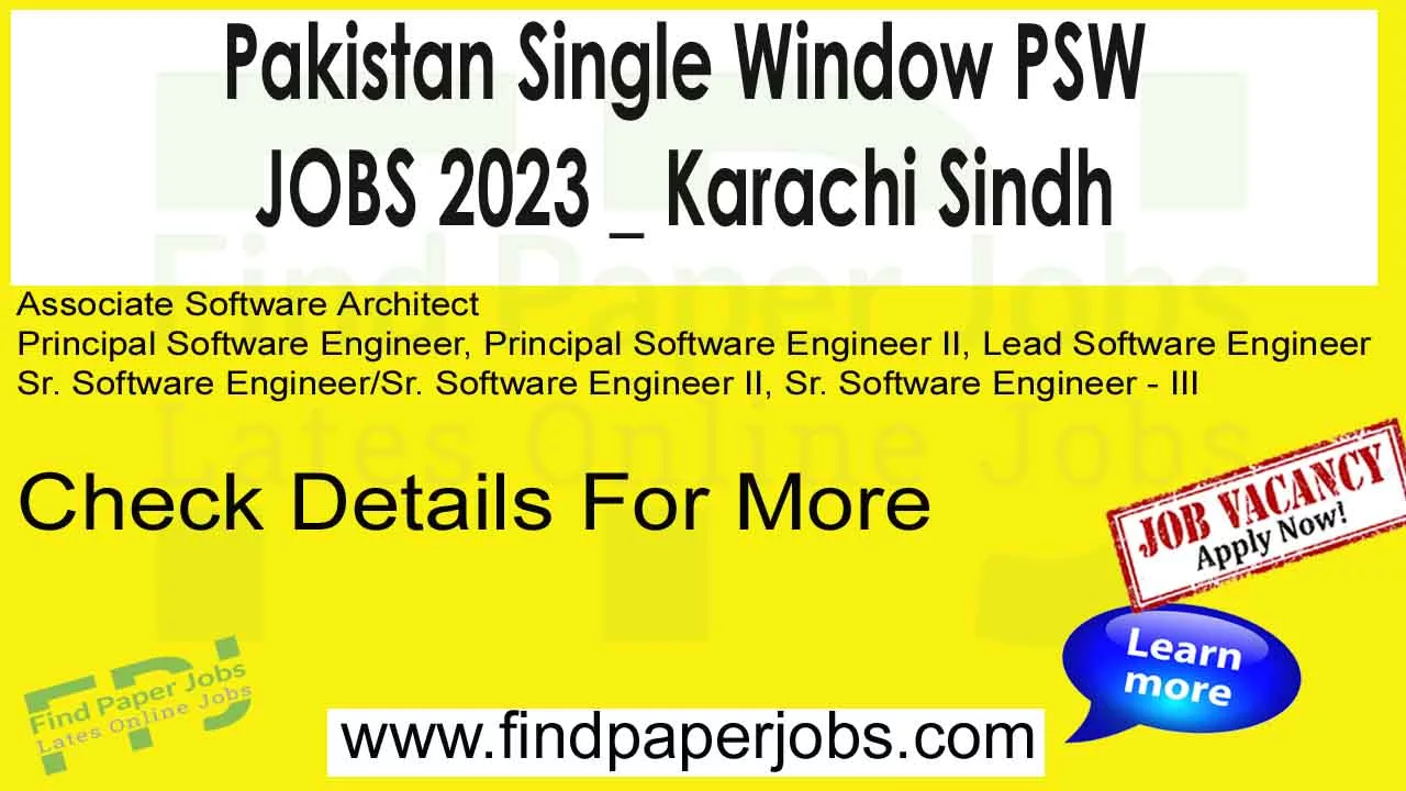 Pakistan Single Window Jobs April 2023