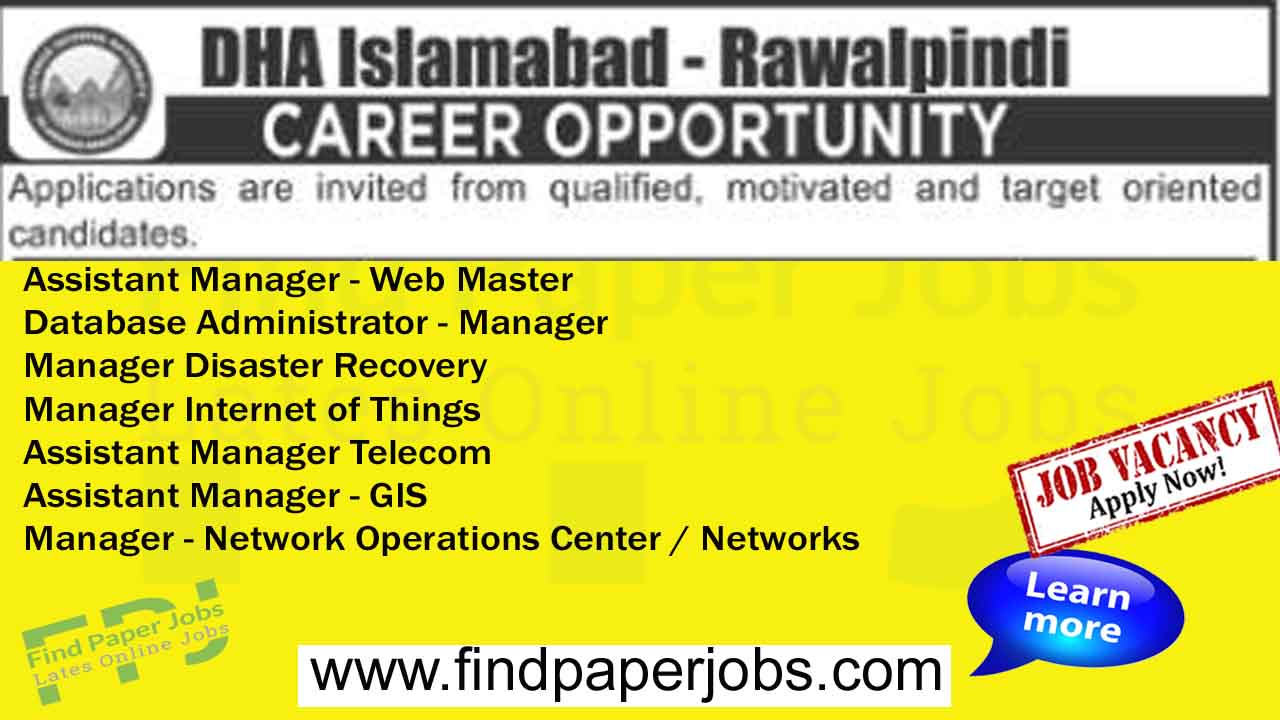 DHA Islamabad - Rawalpindi Jobs September 2023