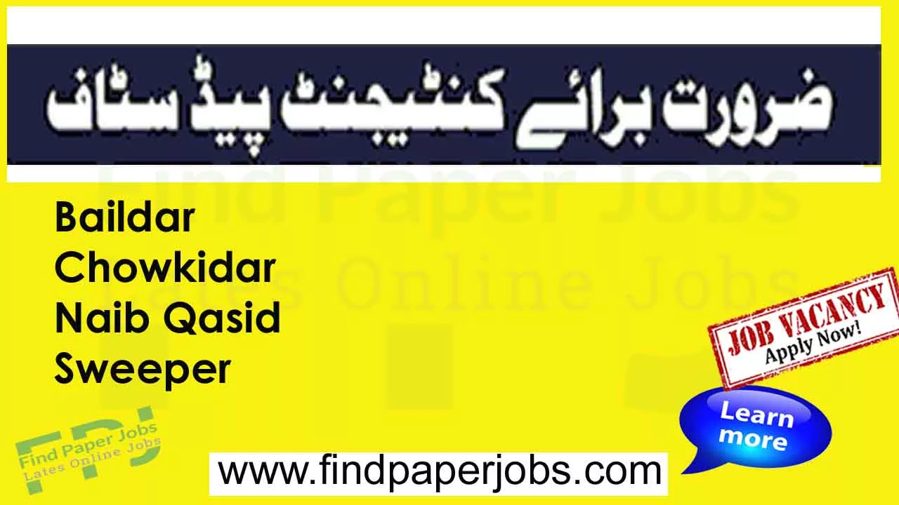 Baildar Chowkidar Naib Qasid Sweeper In Faisalabad Jobs 2023