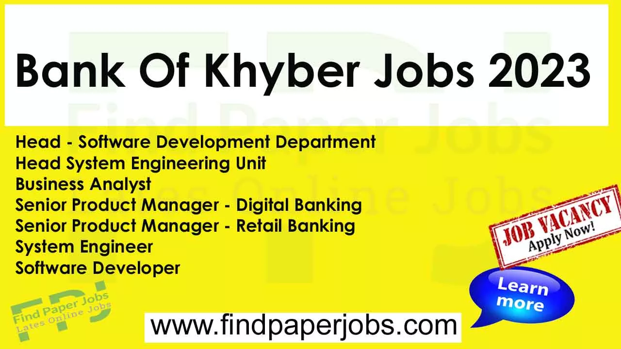 Bank of Khyber Jobs 2023