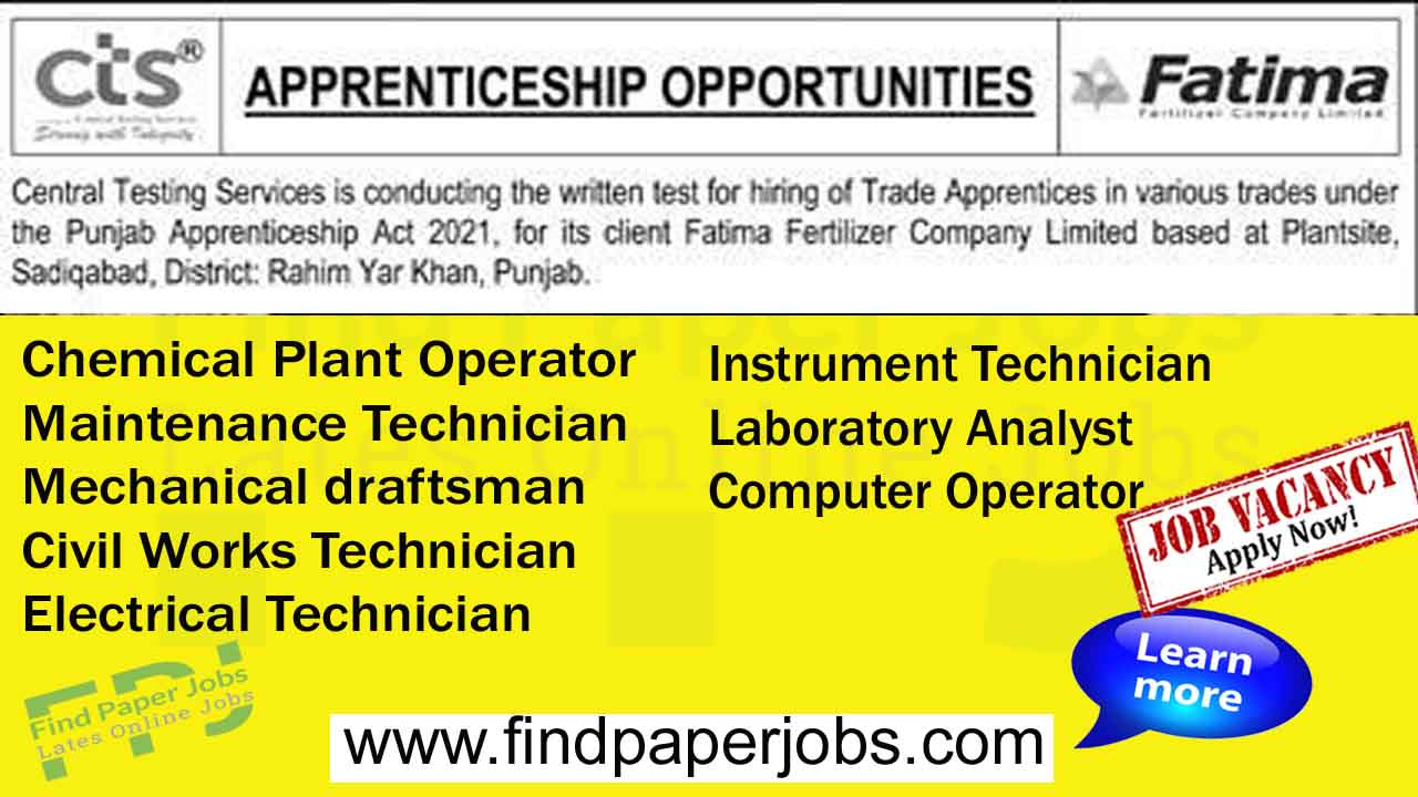 Jobs In Fatima Fertilizer Company Limited Rahim Yar Khan 2023