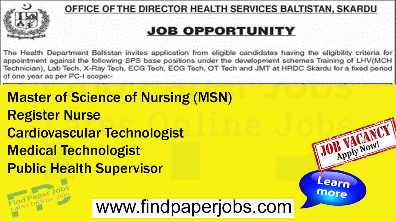 Jobs In Health Department Baltistan 2023
