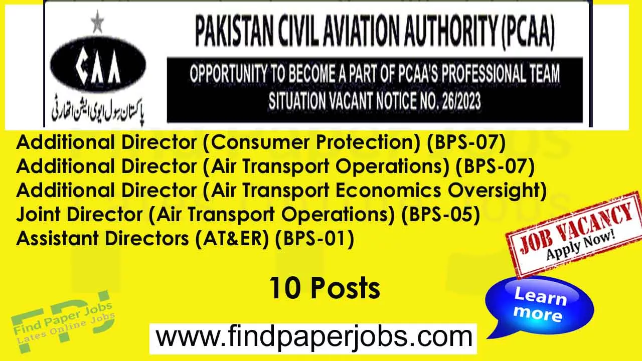 Jobs In Pakistan Civil Aviation Authority 2023