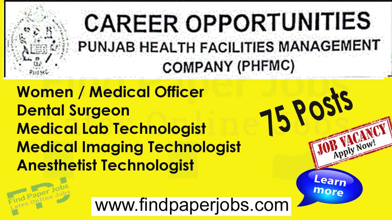 Punjab Health Facilities Management Company Jobs 2023
