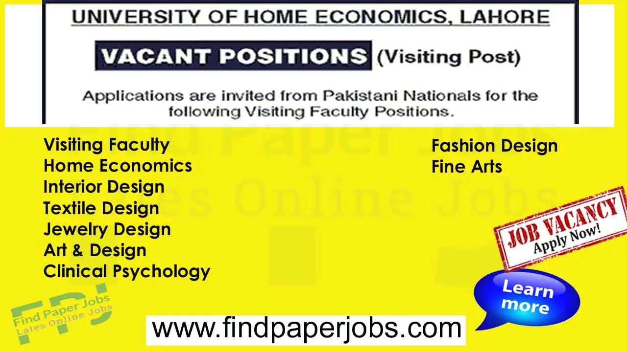 Jobs In University Of Home Economics Lahore 2023