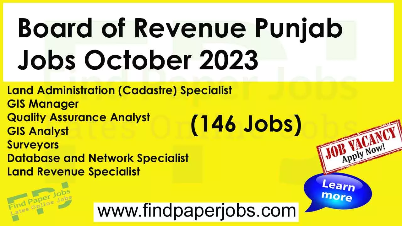 Board of Revenue Punjab Jobs October 2023