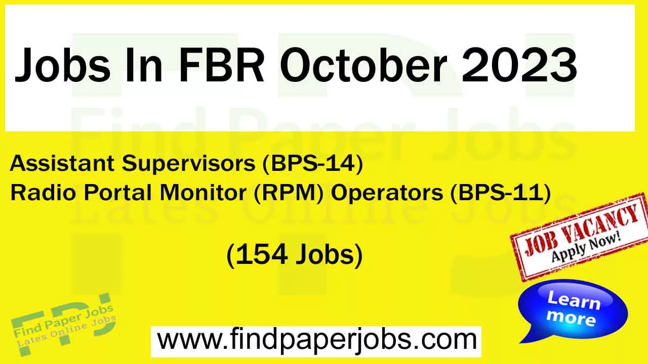 FBR Jobs October 2023
