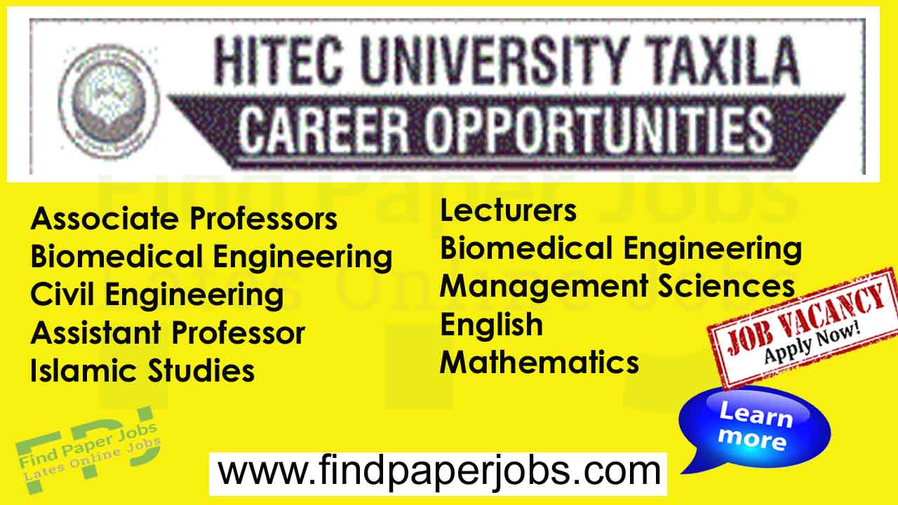 HITEC University Taxila Jobs 2023