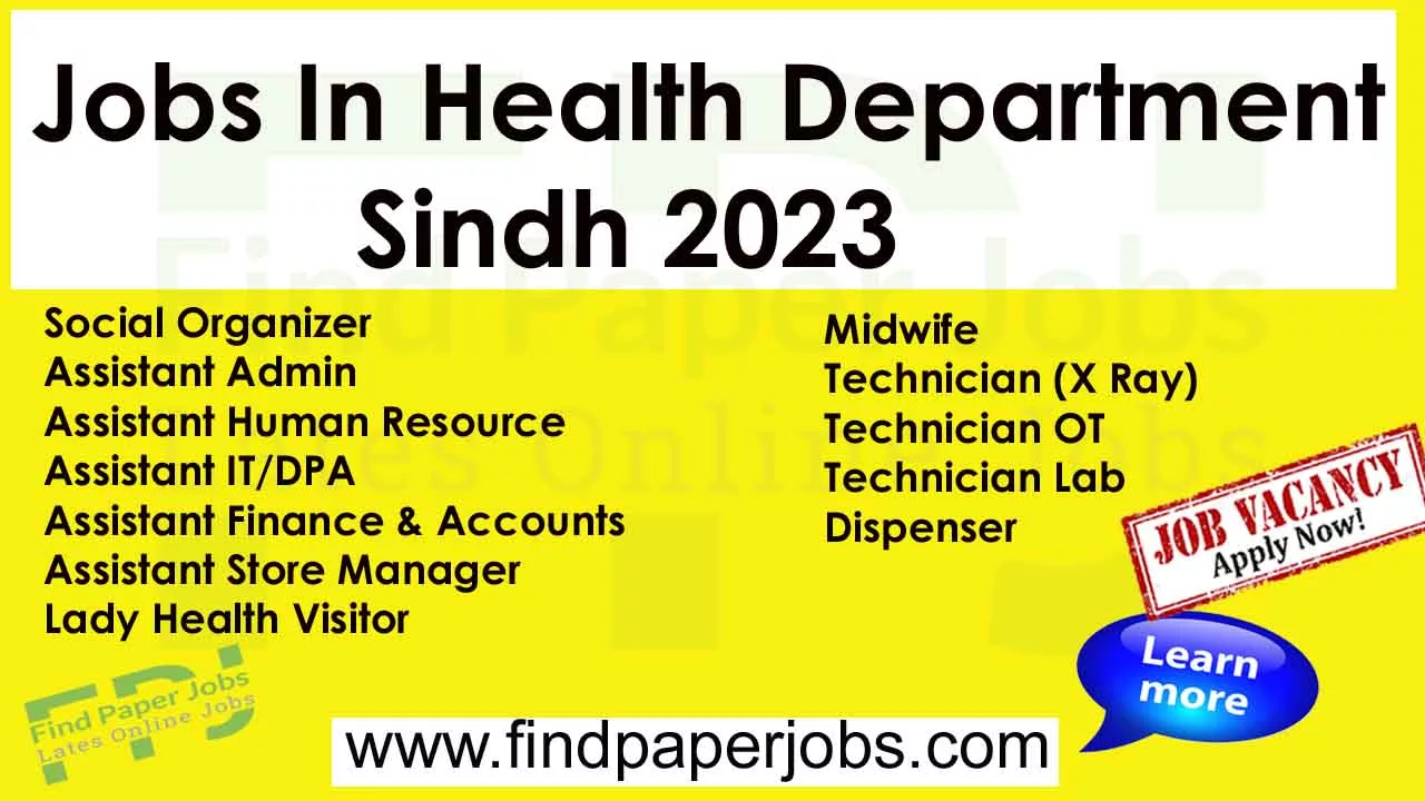 Jobs In Health Department Sindh 2023