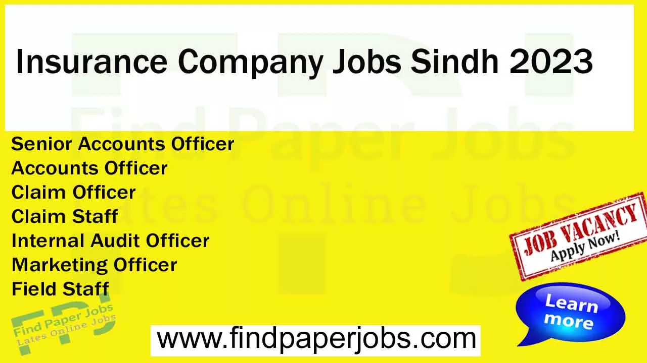 Insurance Company Jobs in Sindh 2023