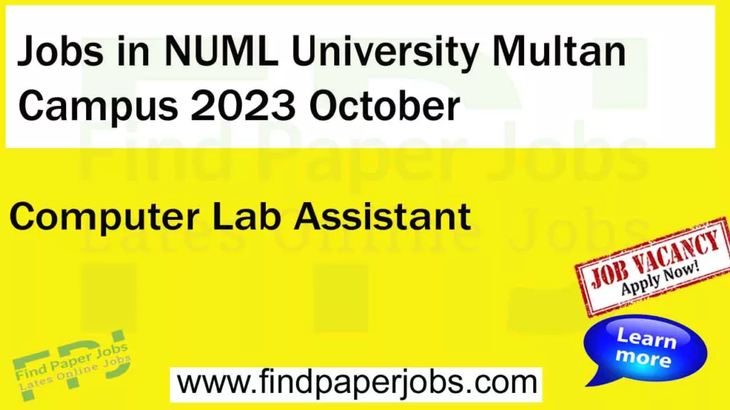 Jobs in NUML University Multan Campus