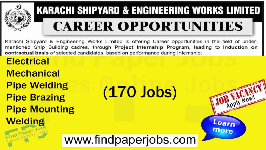 Karachi Shipyard and Engineering Works Jobs October 2023