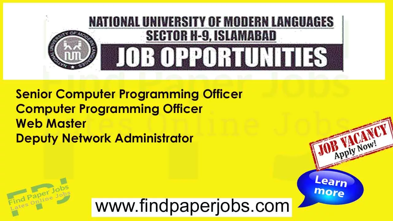 NUML University Islamabad Jobs October 2023