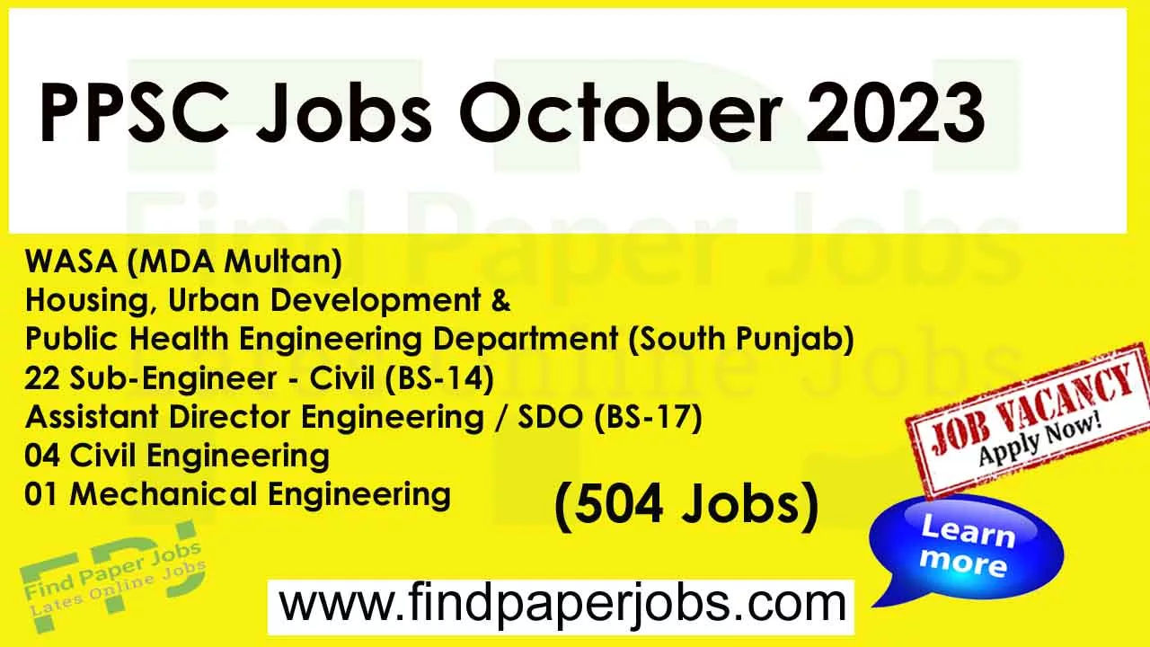 PPSC Jobs October 2023