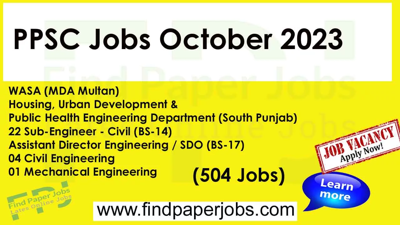 Jobs In PPSC October 2023 | Punjab Public Service Commission